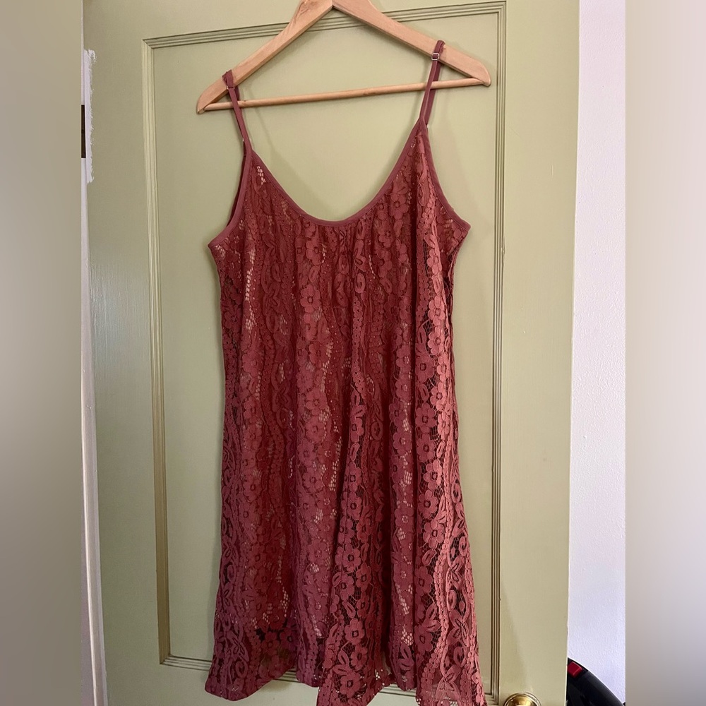 Love Stitch S/M lace mini dress with spaghetti straps